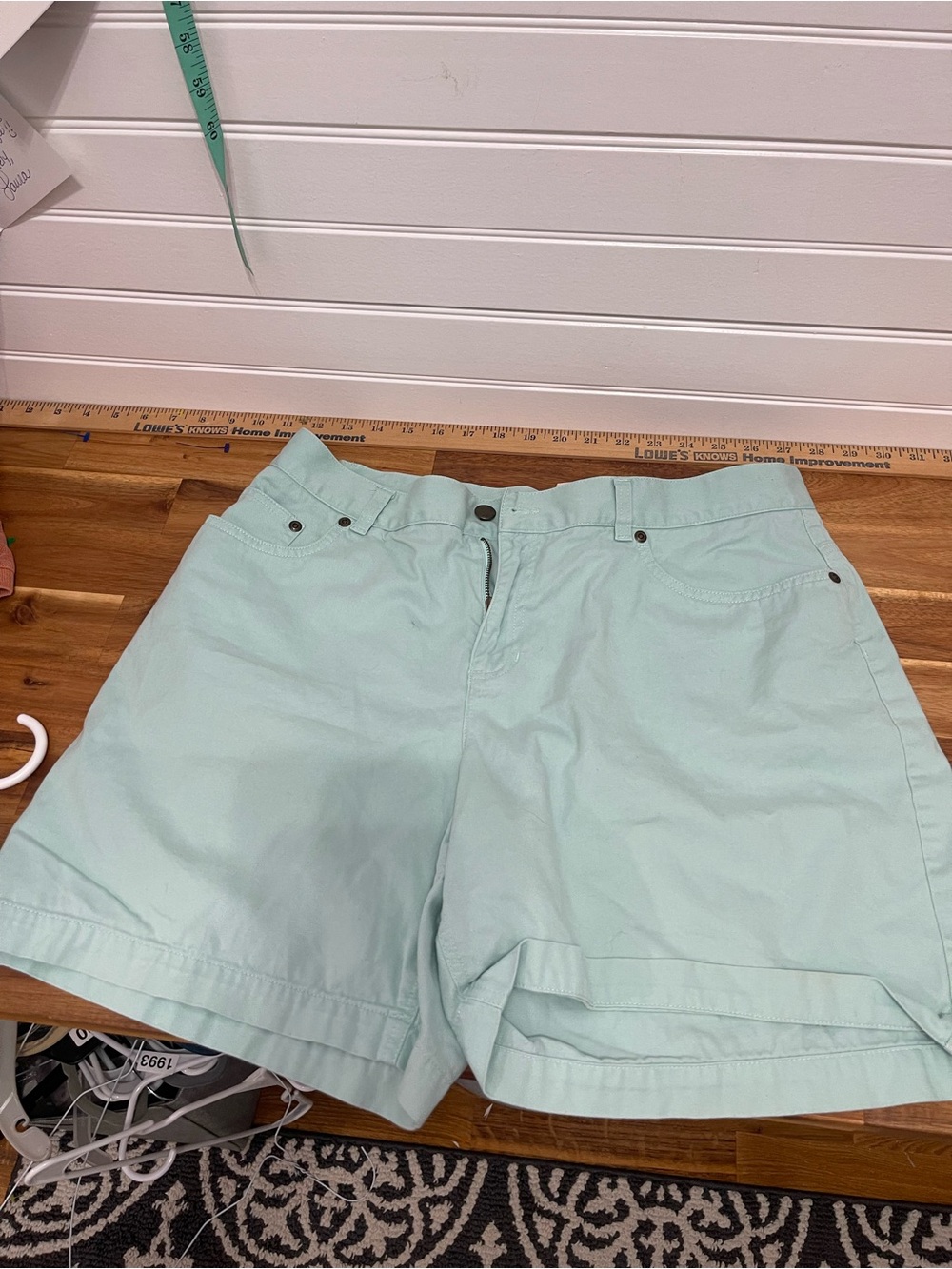 Jones New York Mint Green Casual Cotton Bermuda Shorts